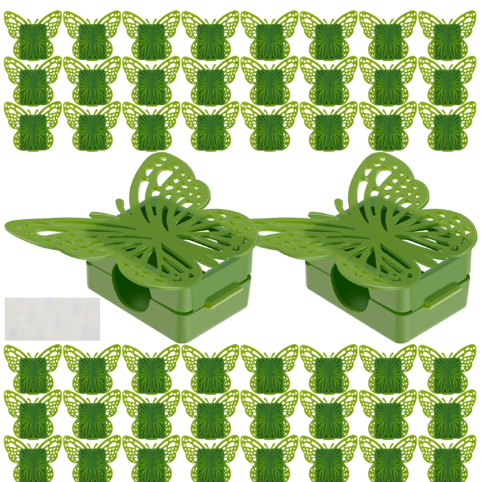 

50Pcs Plant Climbing Clips Self-Adhesive Plant Climbing Wall Fixture Clips Butterfly Shaped Plant Support Clips Reusable Vines