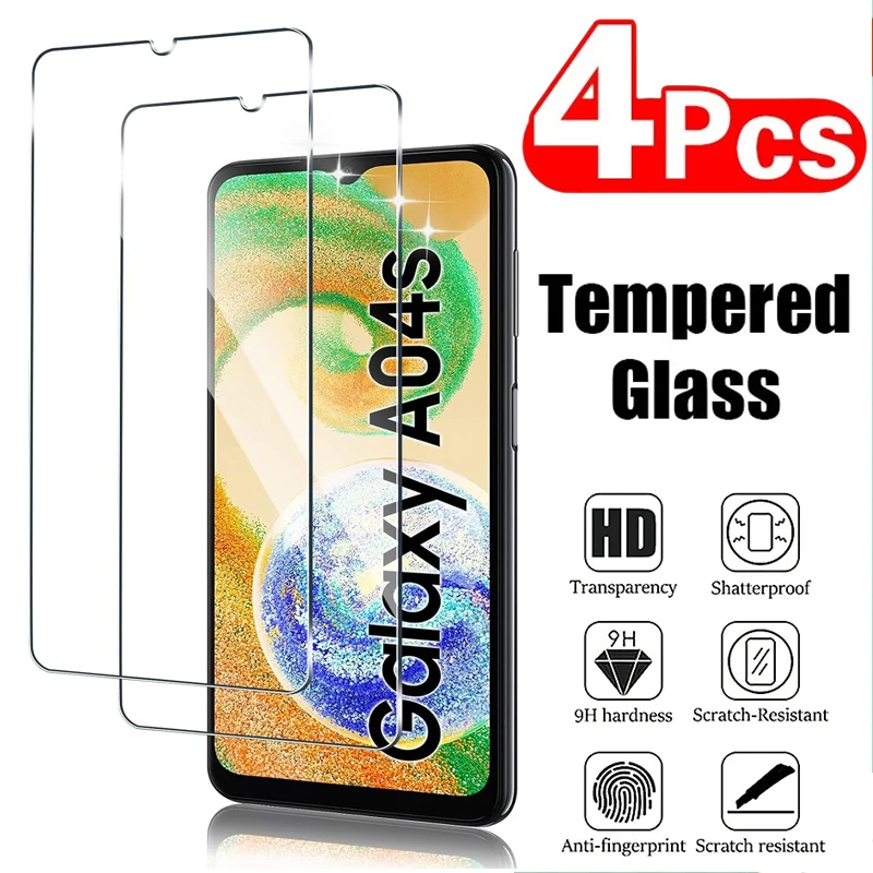 

4Pcs HD Tempered Glass For Samsung Galaxy A04 Core A04S A04E A12 A13 A14 A34 A23 A24 A32 A33 A05 A05S 5G Screen Protector Glass