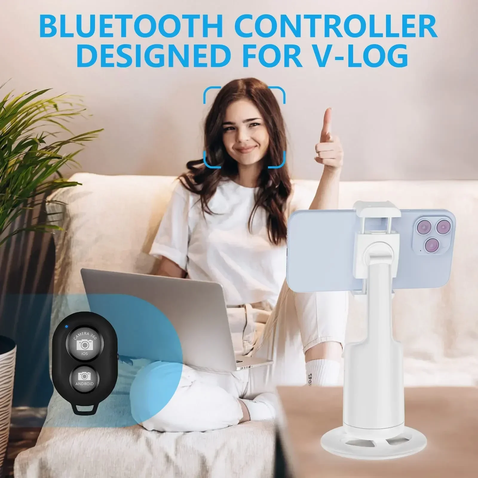 Автоматический держатель для телефона с функцией отслеживания лица вращение на