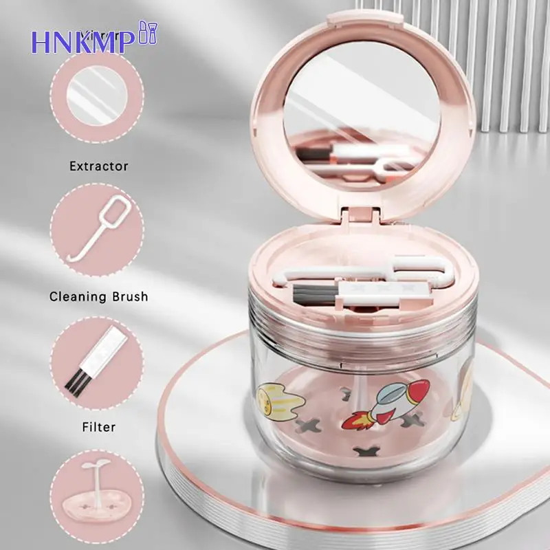 

Orthodontic Retainer Braces Storage Box Soaking Invisible Teeth Denture Cleaning Tooth Storage Portable Belt Case