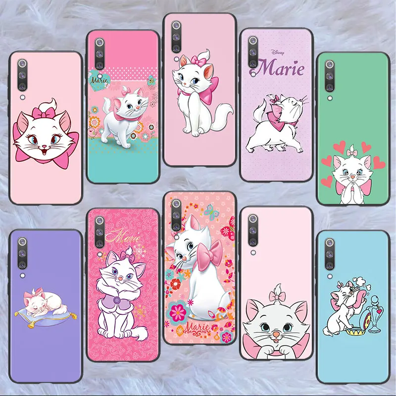 

Cute Marie Cat Phone Case For Xiaomi Mi 12 12X 11T 11i 11 10T Note 10 9T 9 SE A3 CC9E Pro Lite Ultra Black luxury Cover Funda