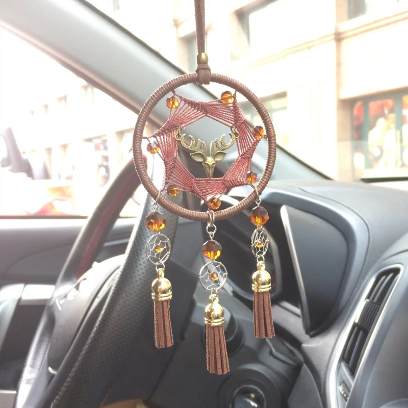 

Car hanging dream catcher car pendant Park Mengwang handmade seven-pointed star pendant tassel car hanging car decoration