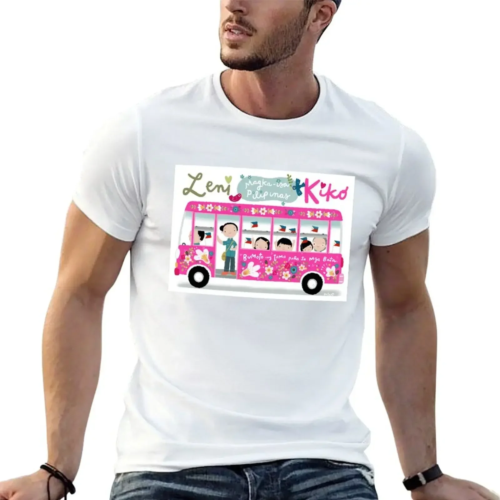 Bus of Unity for Leni and Kiko (art by Robert Alejandro) T-Shirt blacks oversized t shirts men
