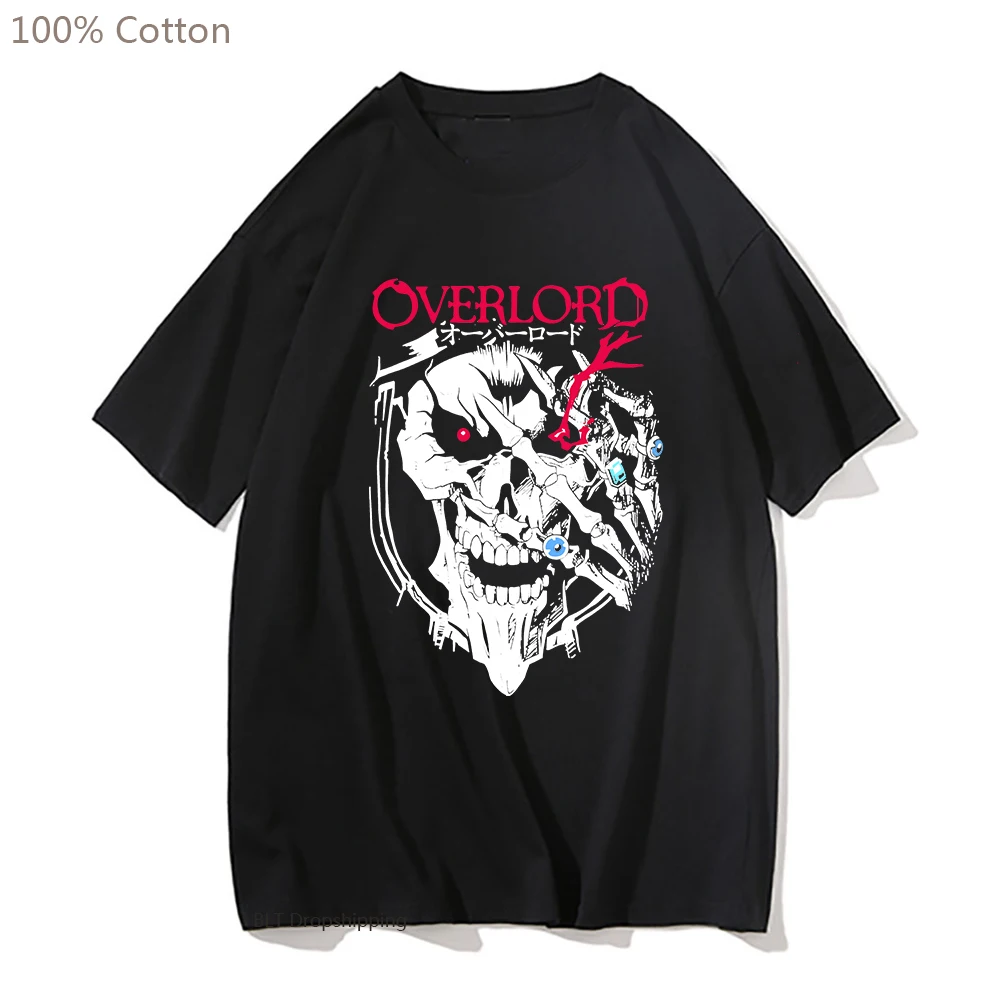 

Overlord Momonga Graphic T-shirt Ainz Ooal Gown Albedo Anime Male Print Tops T Shirt O Neck Big Size Short Sleeve Tshirt Cotton
