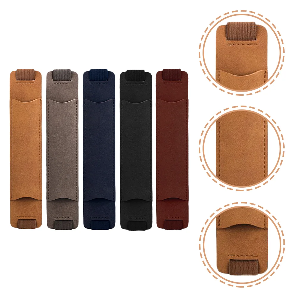 

5 Pcs Bible Notebook Pen Case Protective Cover Pouch Elastic Holder Band PU Holders Student For