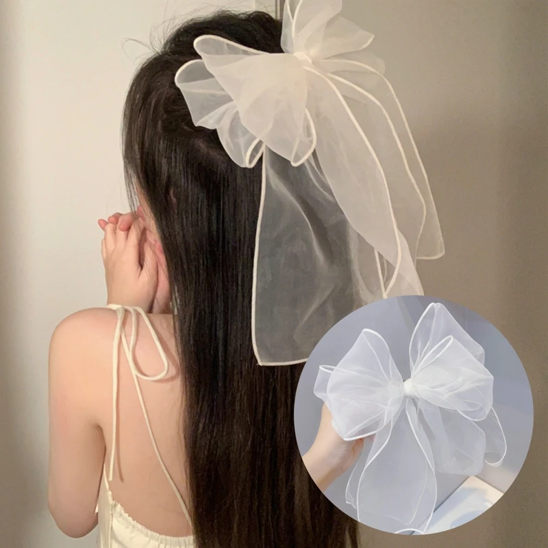 

Elegant Women Double Layer Mesh Bowknot Hair Claw Hairpin Clips Hair Styling Tools Women Girls Hair Accessories