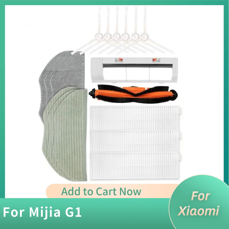 

For Xiaomi Mijia Sweeping Robot G1 Accessories Side Brush Filter Screen Cleaning Mopping Rag Main Roller Brush Cover