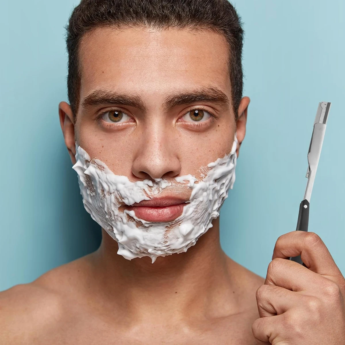 Классическая бритва для парикмахерской с прямыми краями мужская ручная складная