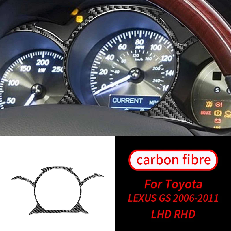 

For Toyota LEXUS GS 2006-2011 1Pcs Real Carbon Fiber Dashboard Gauge Interior Sticker Trim Car Interior Accessories