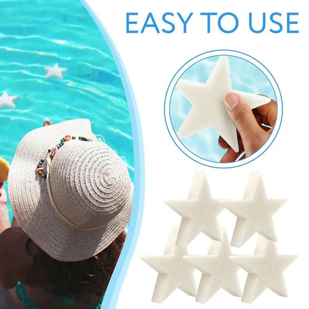 

5Pcs Pool Sponge Oil-proof Reusable Good Filtering Soft Strong Absorbent Cleaning Star Shaped Swimming Pool Hot Tub Sponge for O