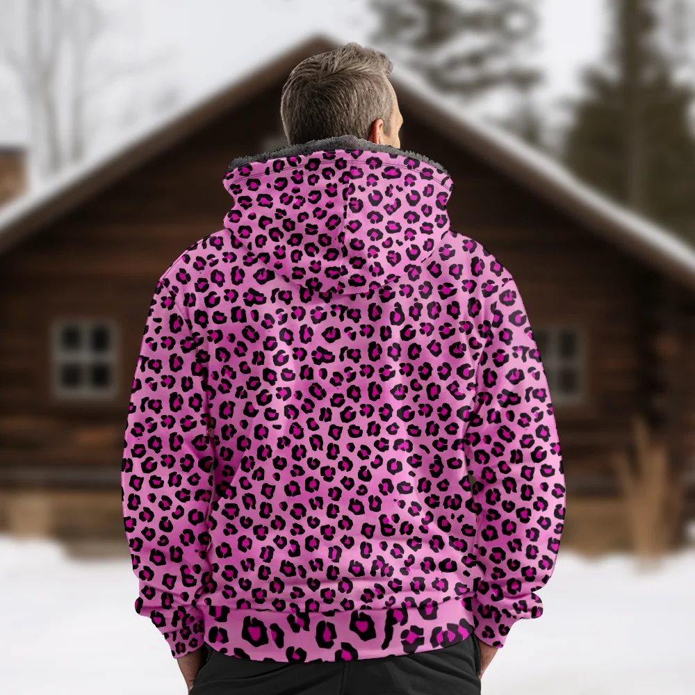 Men's Winter Jackets Coats vintage leopard Pattern Cotton Clothes Overcoat Comfortable Korean CASUAL