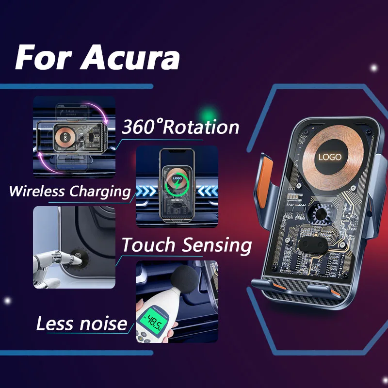 

For Acura CDX 2016-2021 Car Phone Holder Intelligent Sensing Wireless Charging Stand Easy Installation Car Accessories Interiors