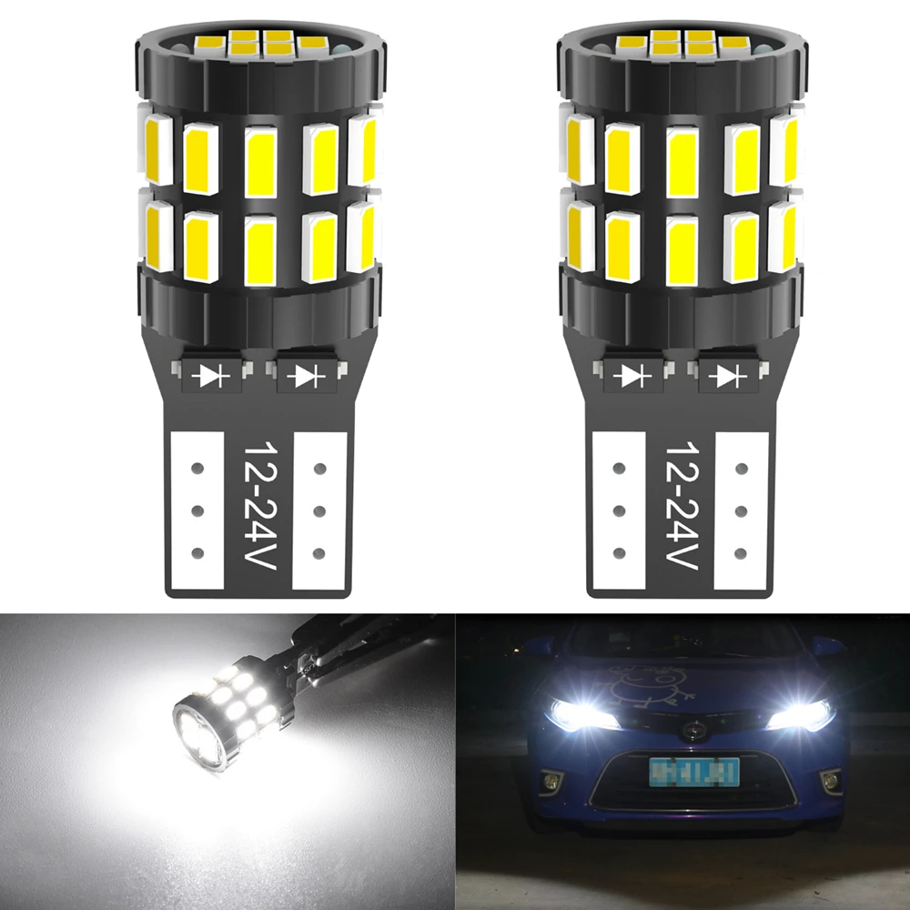 

2x Led Bulbs Car 12V Lampada Light T10 3014 Super White 194 168 2825 W5W T10 Led Parking Bulb Auto Wedge Clearance Lamp 6500K