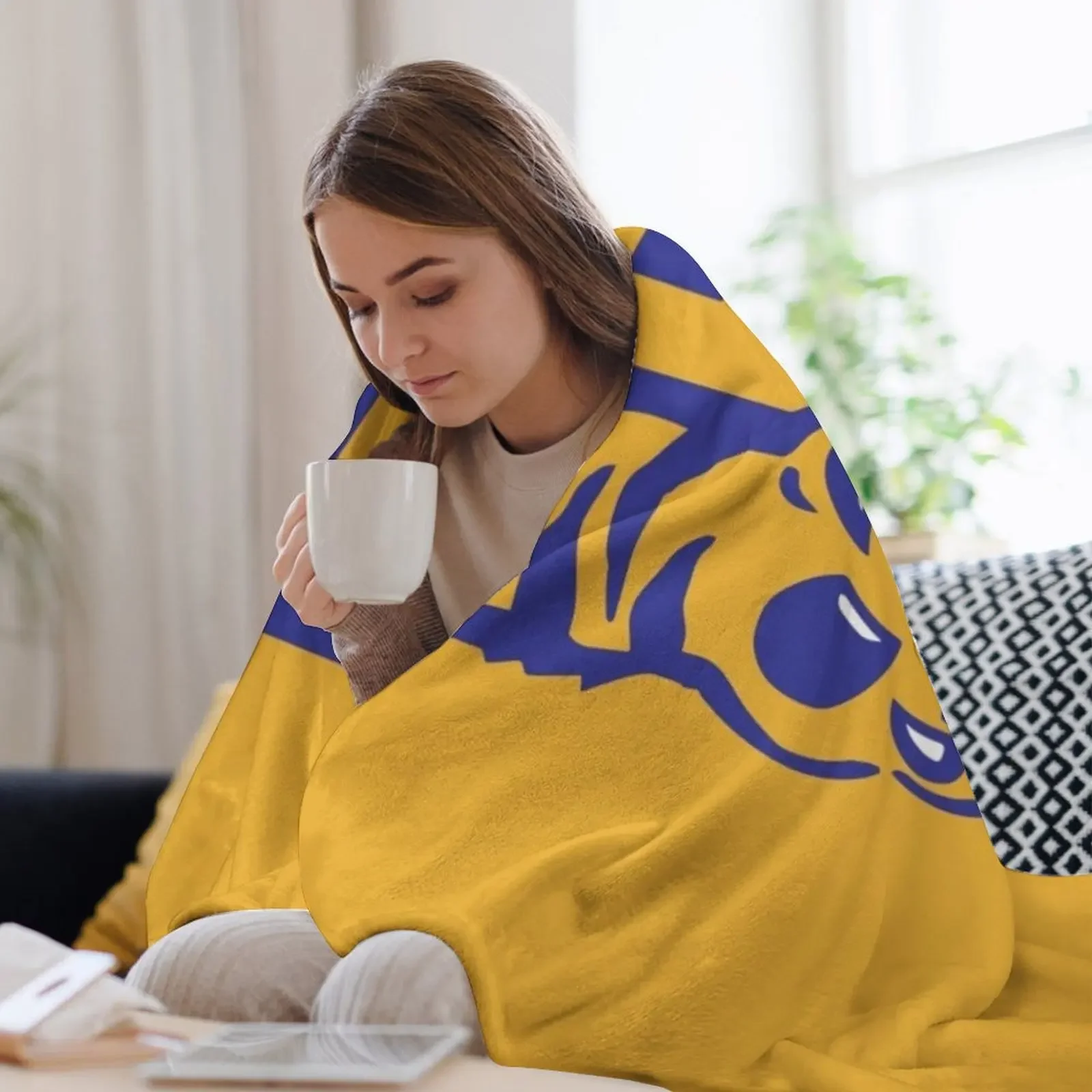 Фото Винтажное одеяло UANL Tigres, уютное одеяло, подарок на день рождения для него и для нее №3