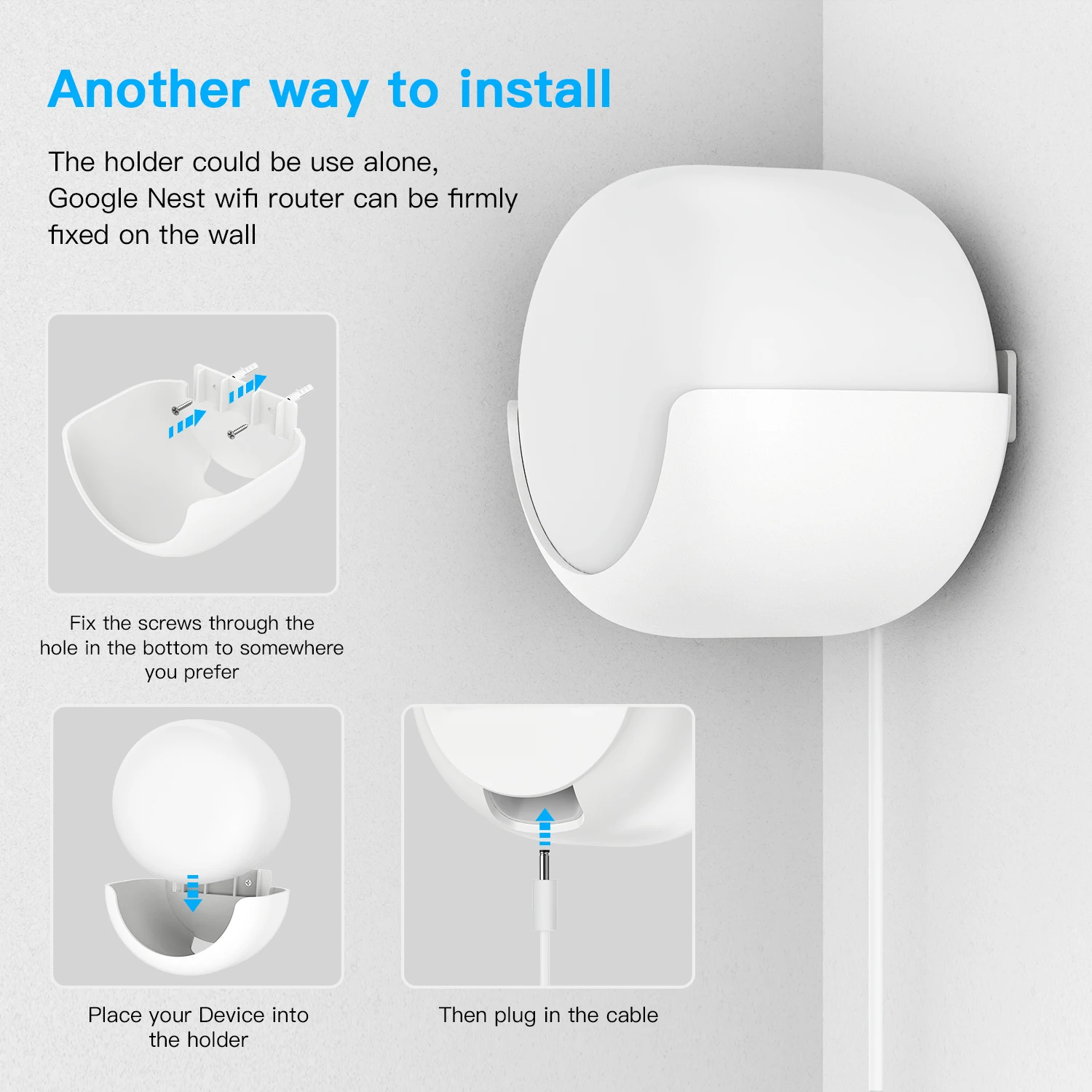 Настенный держатель для розеток 1/2/3 шт. подходит только роутеров Google Nest Wi-Fi легко
