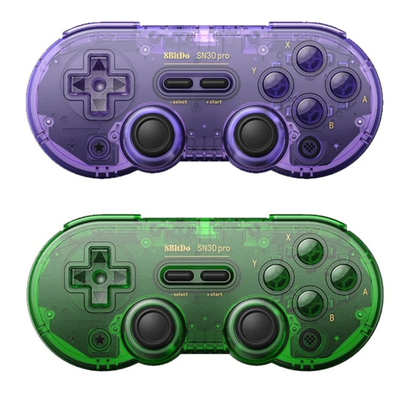 

DXAB for NS-Windows PC- 8BitDo SN30Pro Gamepad Wireless Bluetooth-compatible Game Controller with Vibration Purple Green