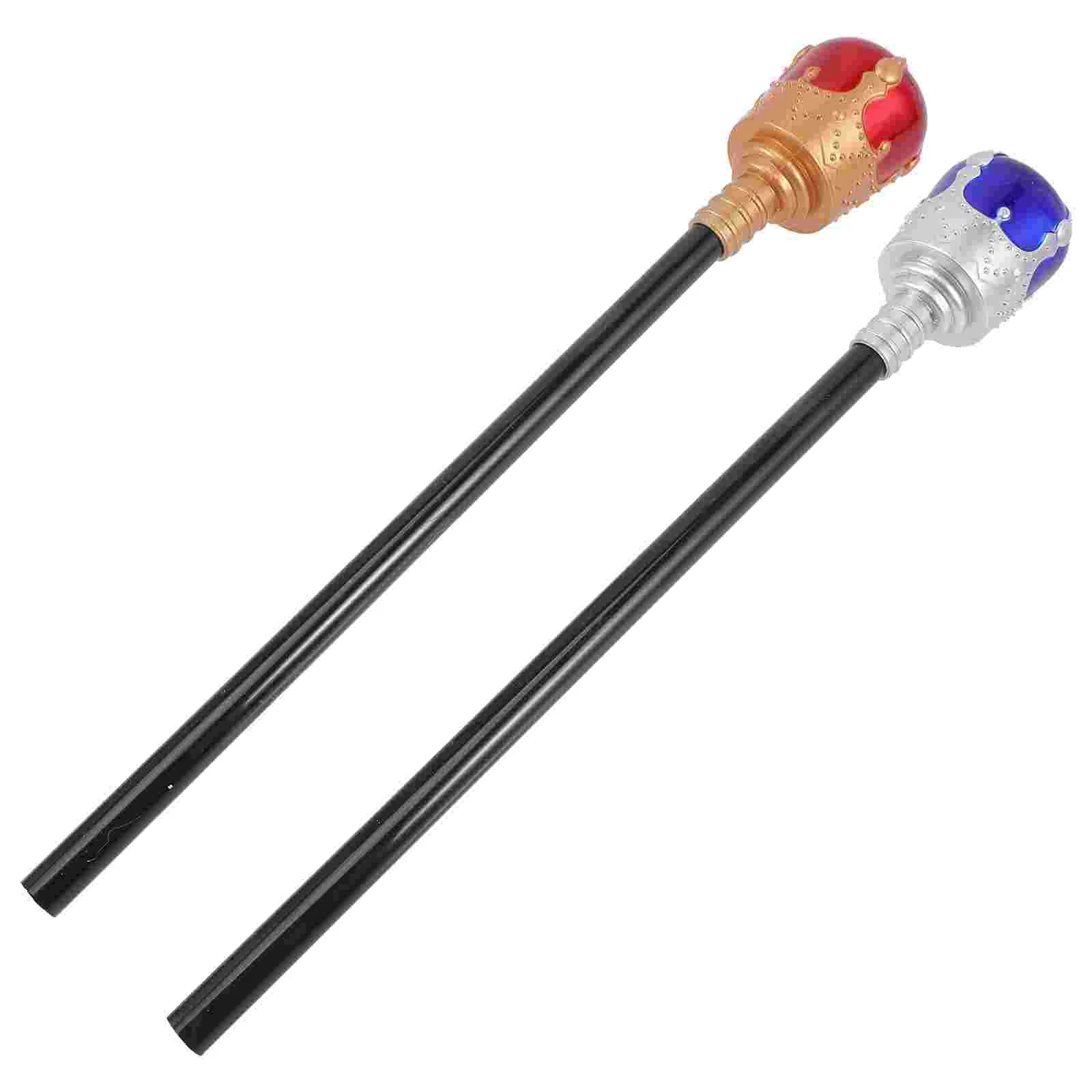 

2 Pcs Cane Props Performance Scepter Tool Princess Toy Party Supply Plastic Kids Child Makeup