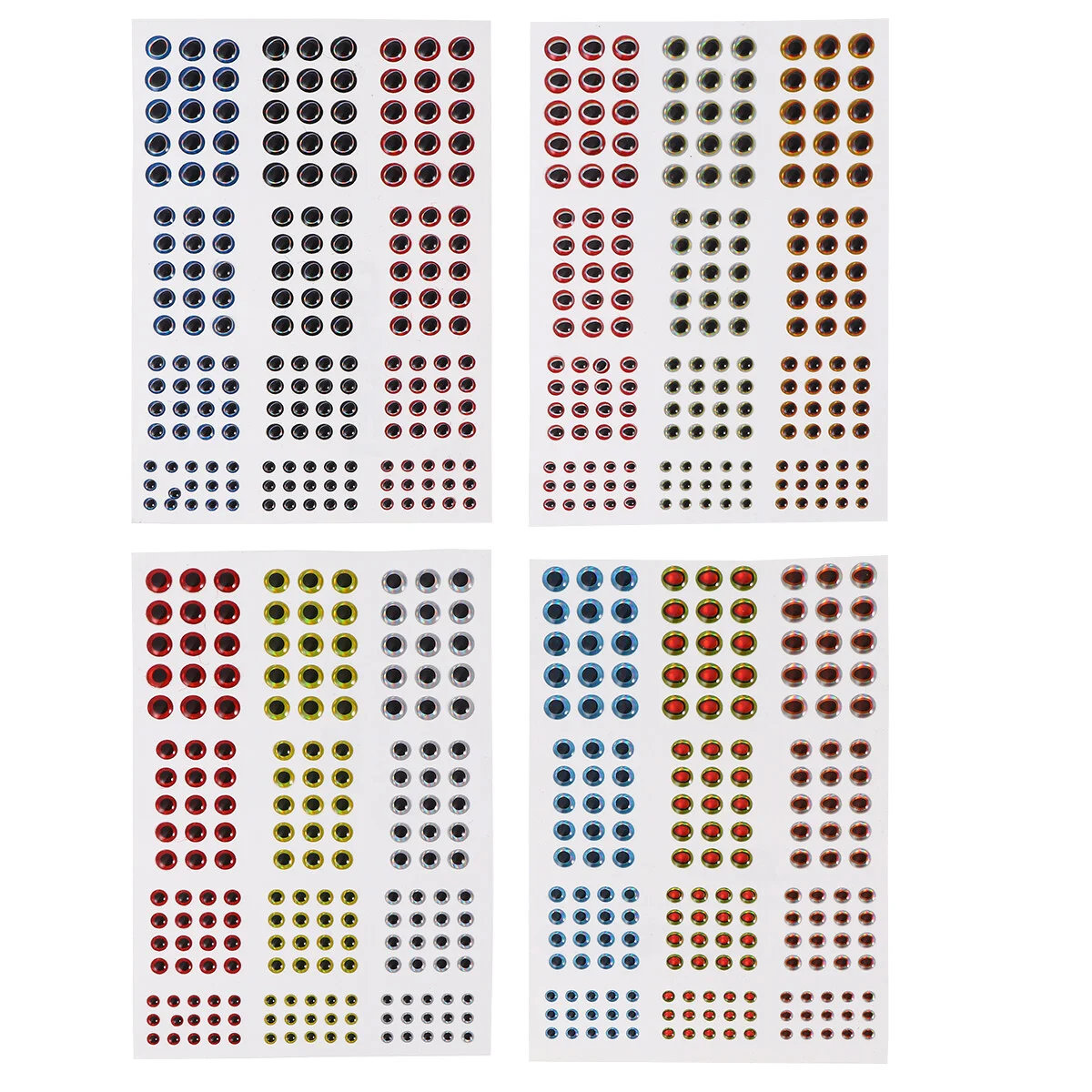 

4 Sheets Fly Tying Fly Tying Materialss Fake 3D Artificial Eyes Eyes Eyes Pupils Self Made Artificial DIY Plastic