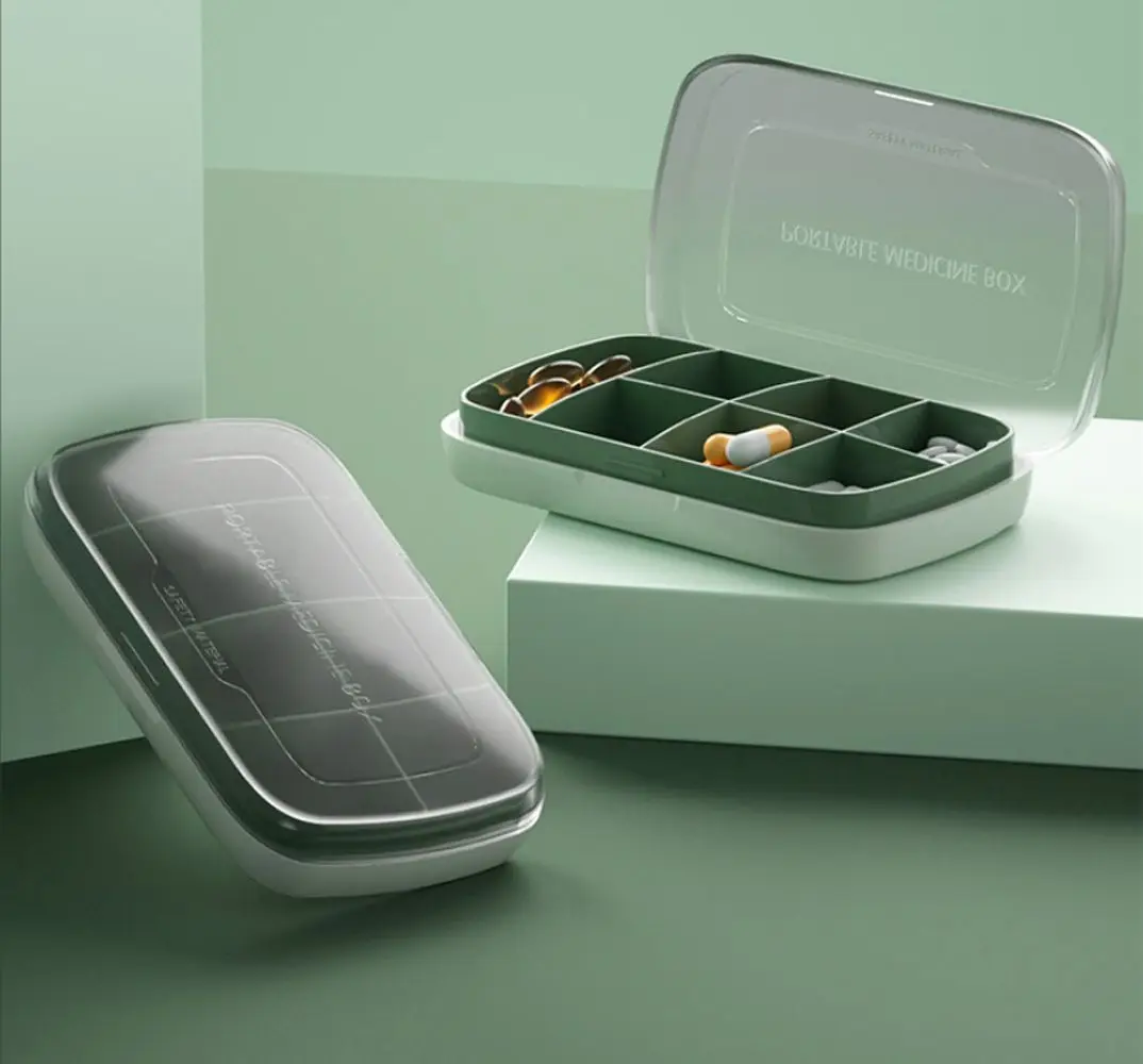 

Дорожный портативный пластиковый мини-контейнер для лекарств, 7 ячеек