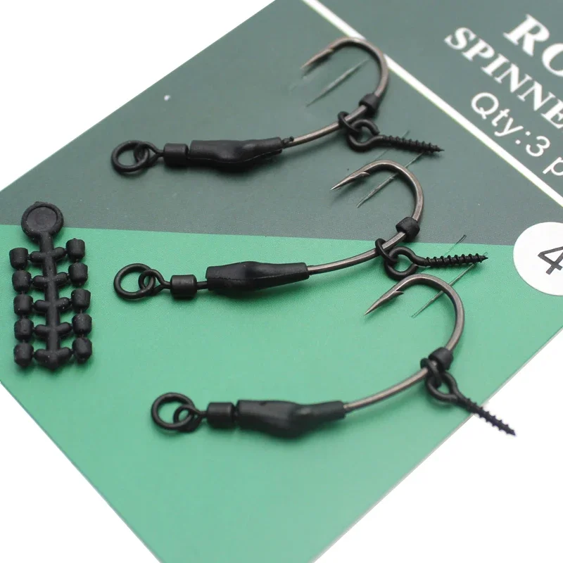 3-х предметный крючок для ловли карпа готовые завязанные оснастки Ronnie с крючками