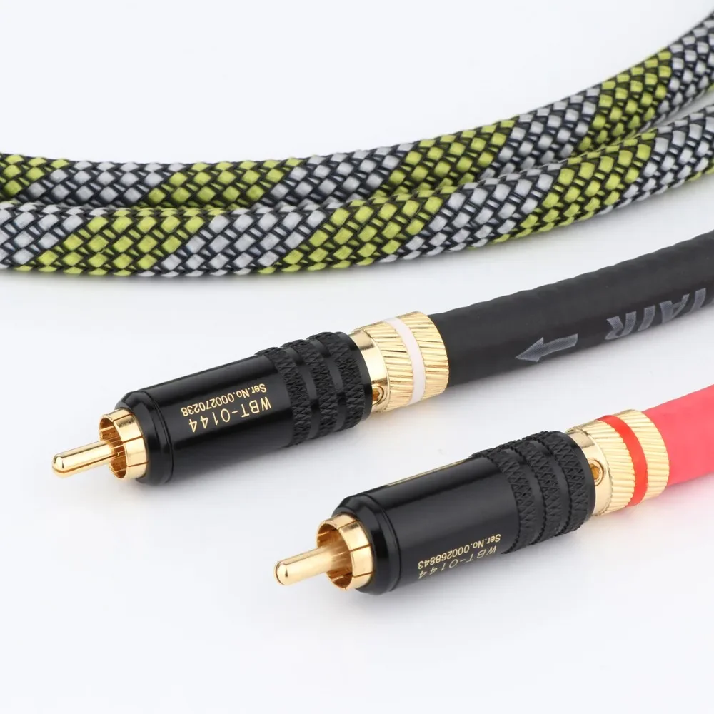 Preffair 48B Пара аудиокабелей премиум-класса RCA 6N OFC HiFi соединительный кабель