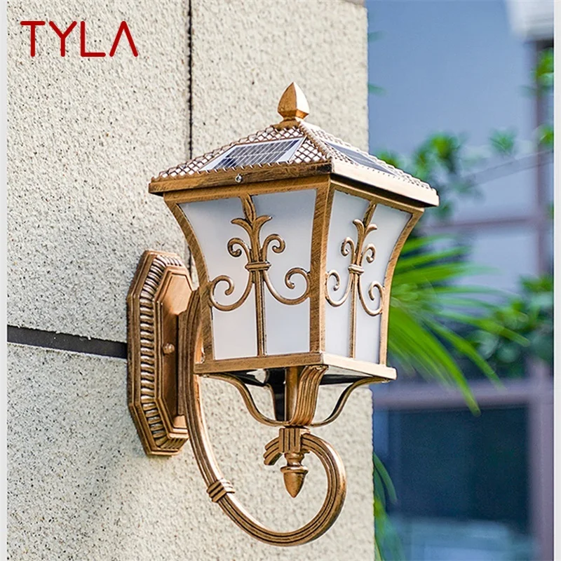 

Наружные Настенные светильники TYLA в стиле ретро на солнечной батарее, светильник светодиодный, водонепроницаемая, IP65, классическая лампа для дома, крыльца