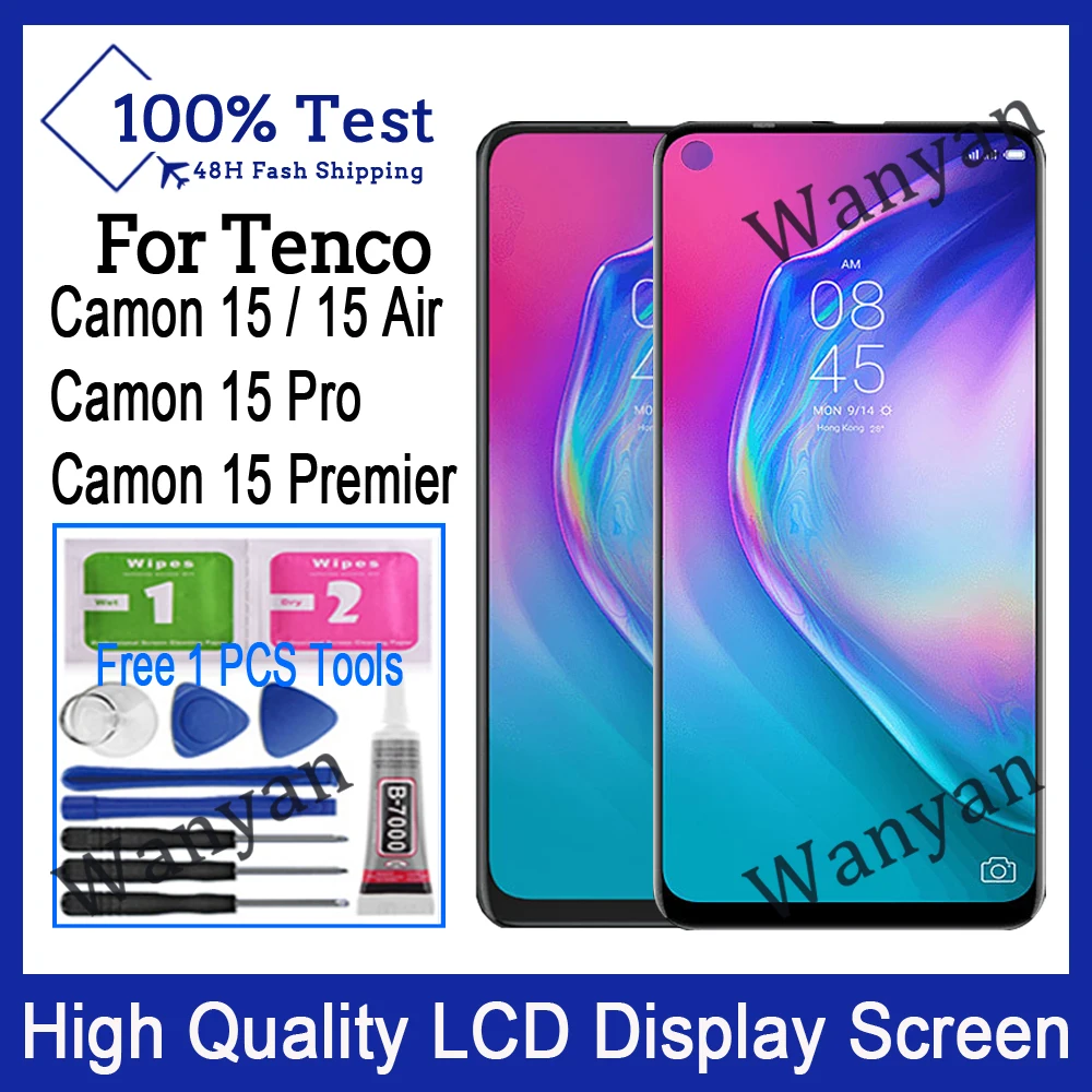 

Оригинальный ЖК-дисплей для Tecno Camon 15 Camon 15 Air Camon 15 Pro Camon 15 Premier, сенсорный экран, дигитайзер, запасные части