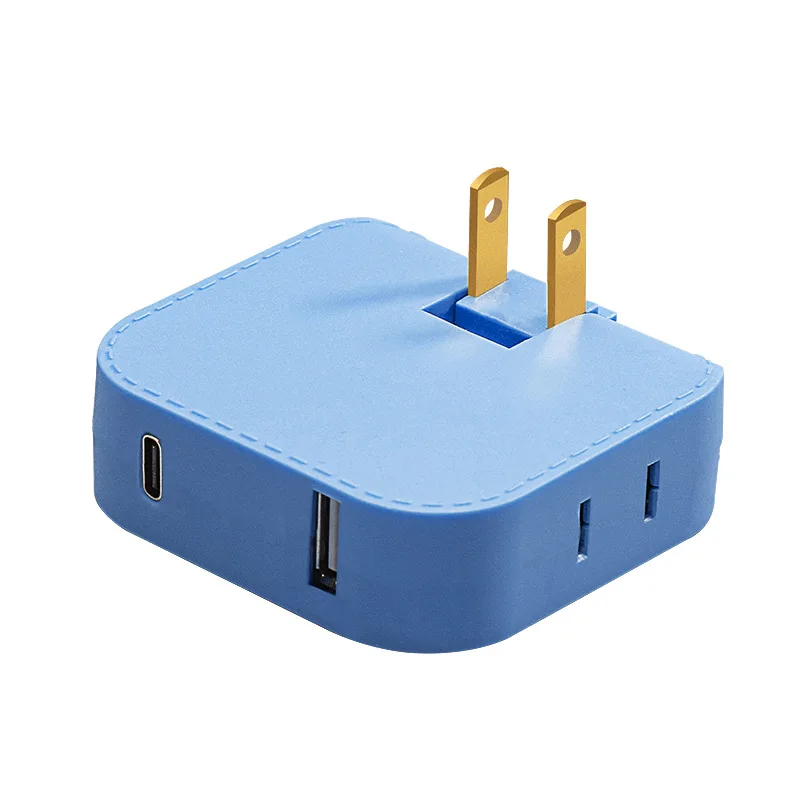 

US Extension Plug Power Adapter 2 Pcs Ports with USB Type C Charging Converter Travel Fast Charging USB Type C Adapter For ipad