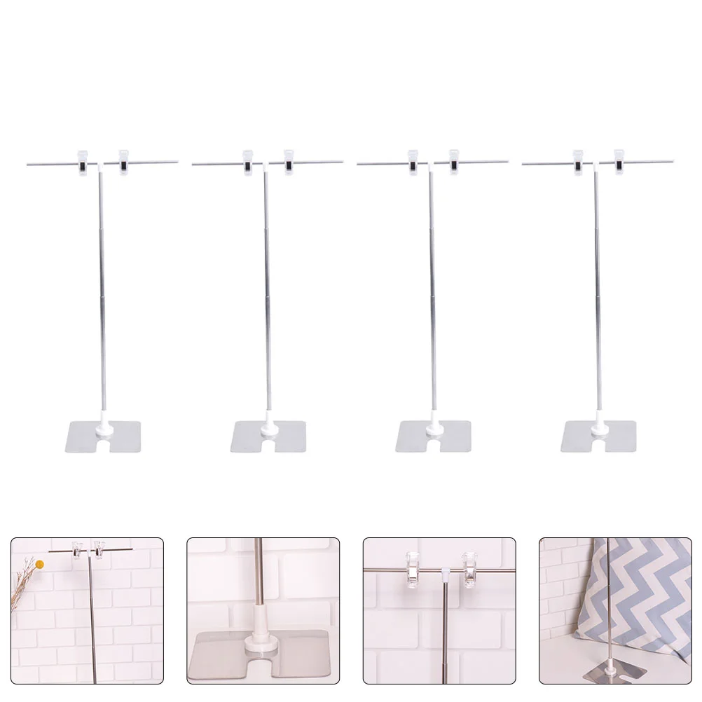 

4 Pcs Advertising Rack Poster Sign Stand Adjustable Racks Holder Display Metal Easel Pedestal Floor Banner