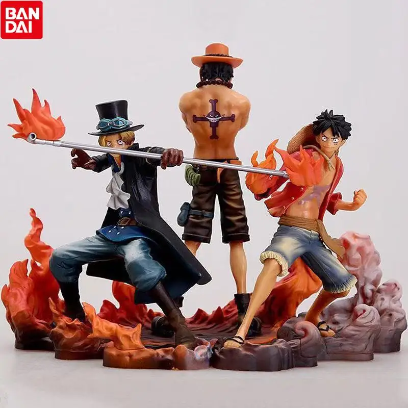 

3 Uds Anime Estatuilla D Luffy As Sabo Tres Hermanos Conjunto De PVC Colección De Figuras De Acción Juguetes Muñeca 14-17CM