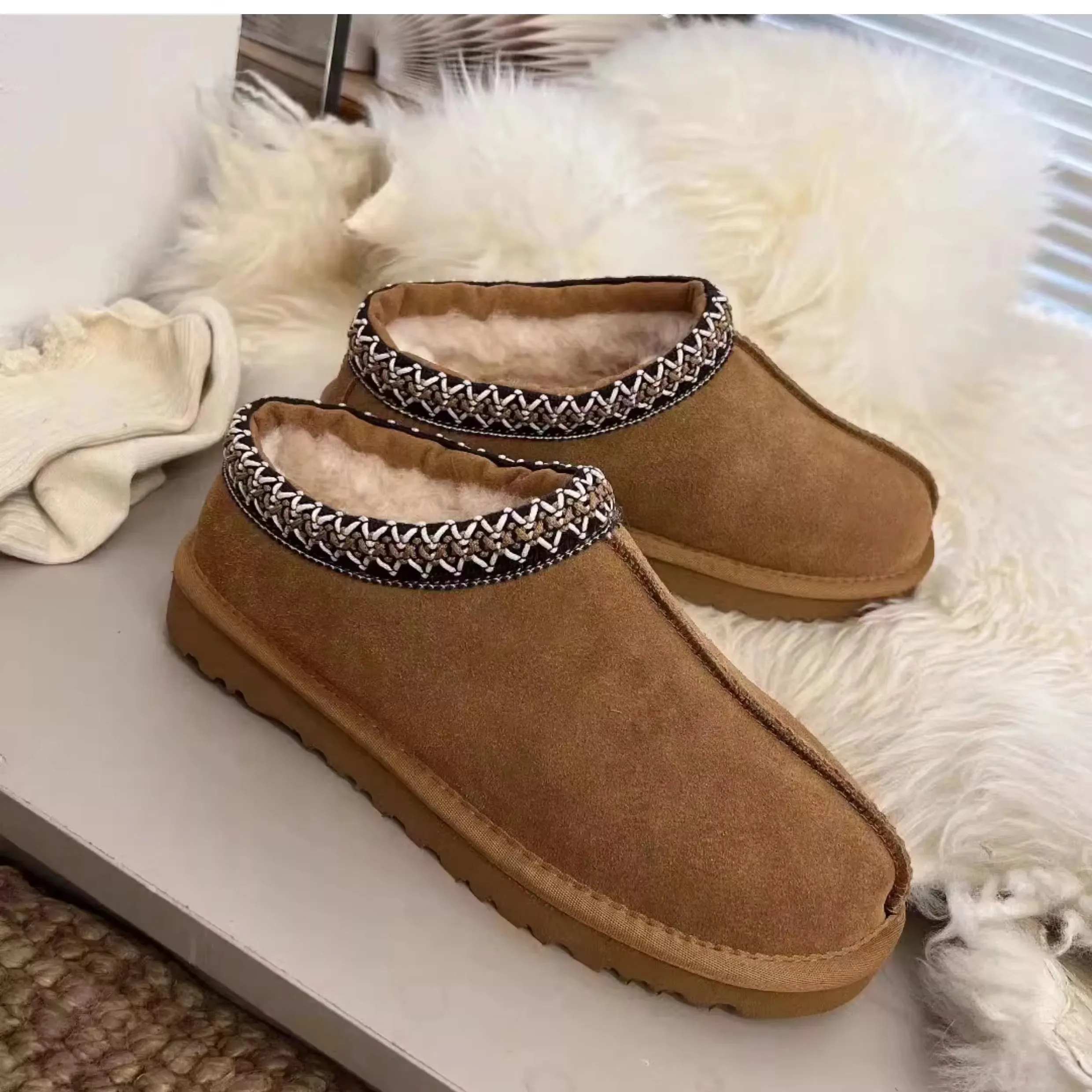 Дизайнерские осенне-зимние туфли Tazz Tazlefu для ленивых на одну ногу шерстяные