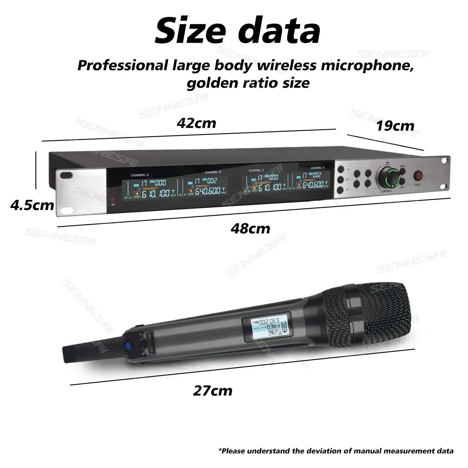 SKM9200/9000 Беспроводной микрофон (цельнометаллический) 4-канальный UHF