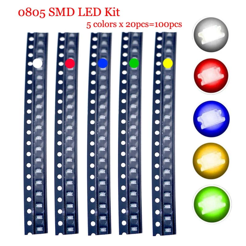 100 шт. 0805/2012 SMD светодиодный комплект лампы чип световые бусины теплый белый