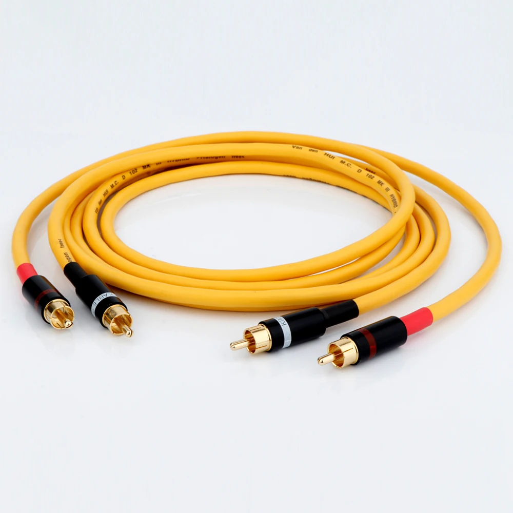 

New Pair VDH MC D102 MK III HYBRID Silver Plated Interconnect Cable with Gold Plated RCA Plug Hifi RCA to RCA Extension Cord