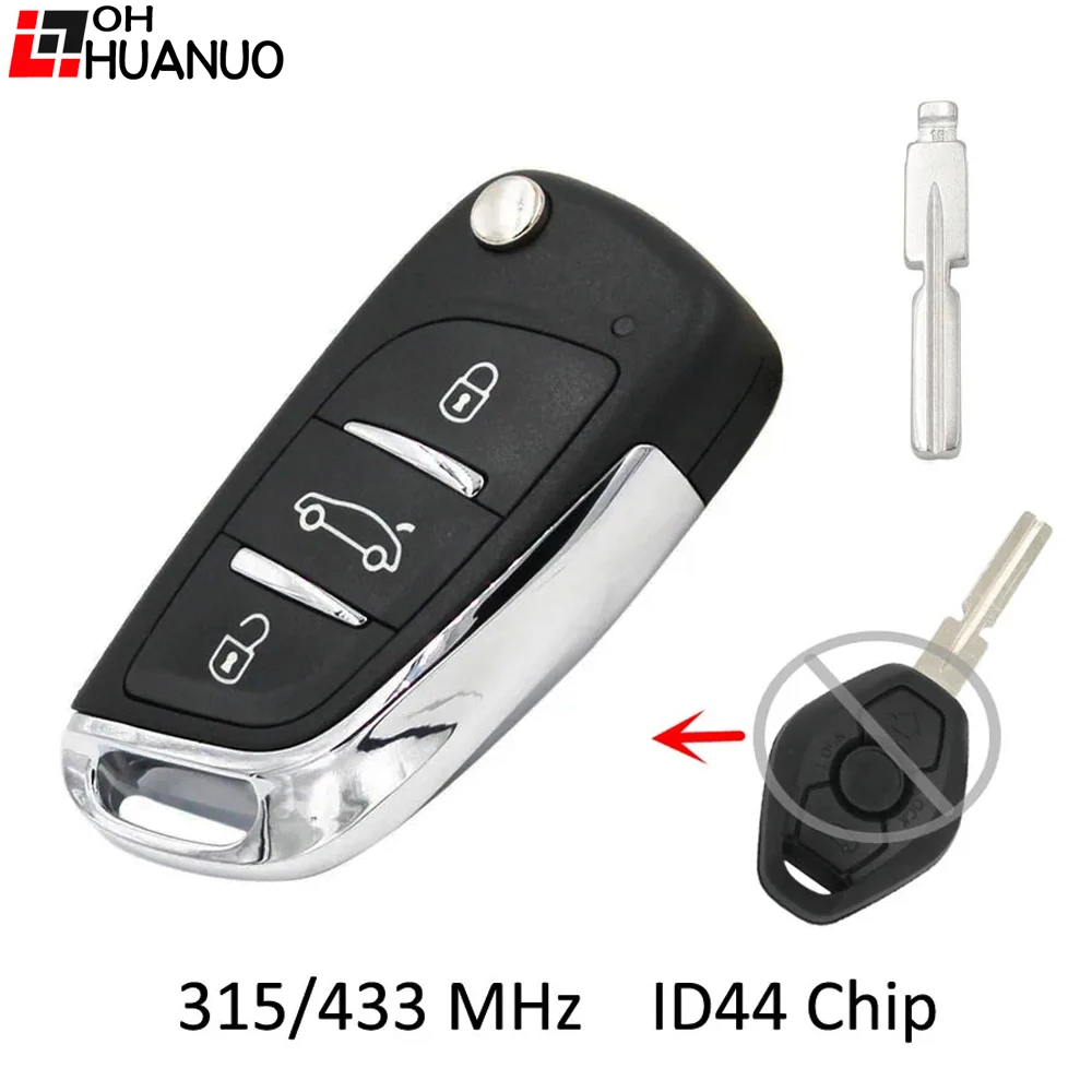 Обновлен до DS Стиль Складной Дистанционный брелок для BMW EWS 315 MHZ/433 MHZ с чипом ID44 HU58