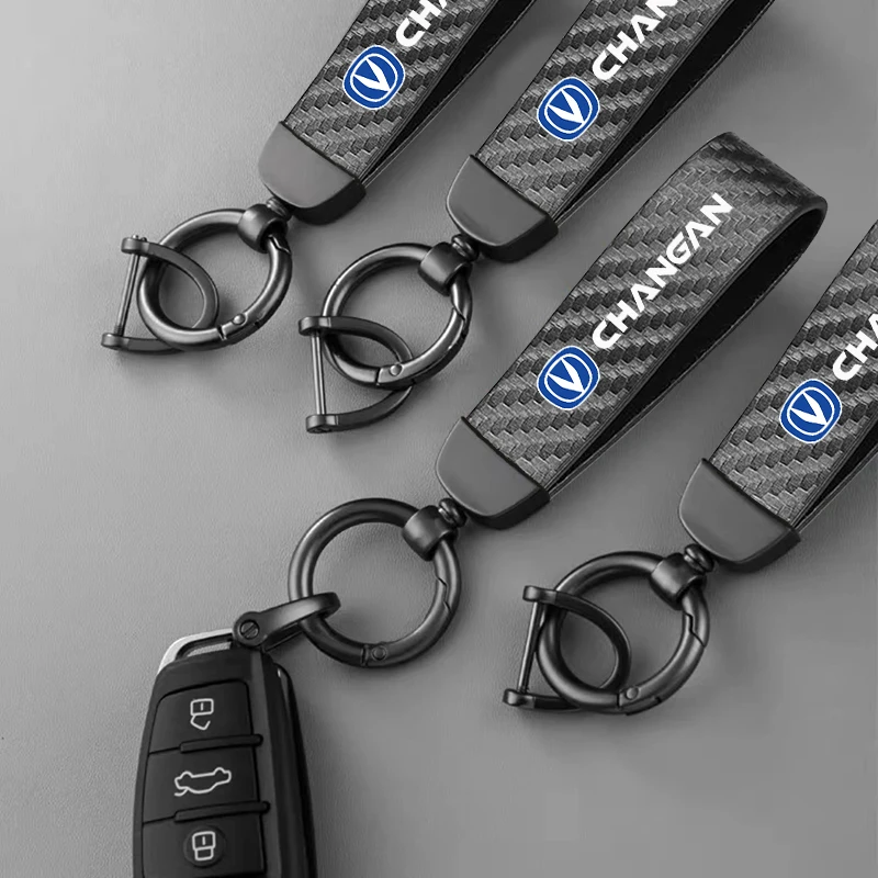 

Car Keychain Ring Carbon Fiber Metal Keychain Horseshoe Buckle for Changan CS75 CS95 CS35 CX20 CX30 UNI-V iDD Car Accessoires