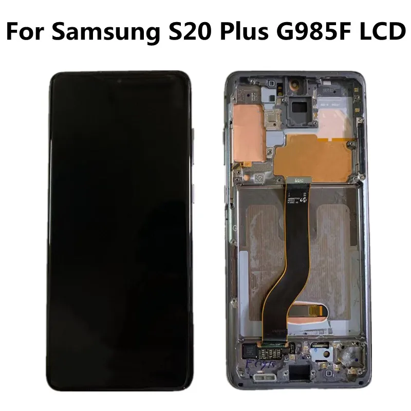 For Samsung Galaxy S20+ Plus LCD Original Super AMOLED Display Touch Screen S20Plus G985F G986B/DS LCD Display With Frame screen