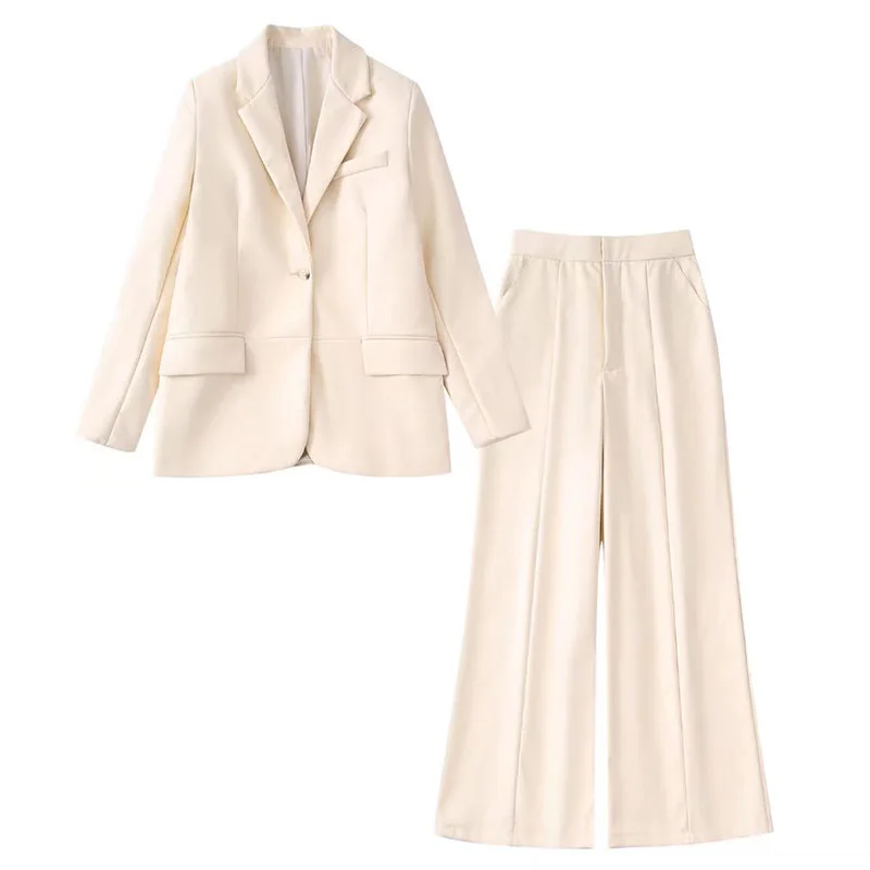 

Новинка 2022 Блейзер ZATRHMBM на пуговицах из искусственной кожи винтажная верхняя одежда с накладным карманом и длинным рукавом Стильные топы + ...