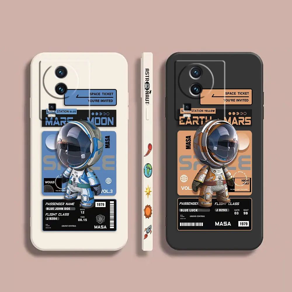

Case For VIVO IQOO 7 8 9 10 11 Pro 5G Z6 Z7 NEO3 5 5S 6 7 Colour Simple Liquid Silicone Case Stylish Luxurious Space Astronauts