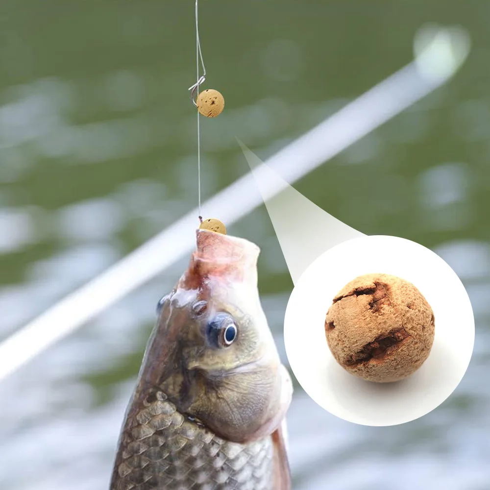 20 шт. плавающий натуральный пробковый шар бусины бобы для ловли карпа рыболовные