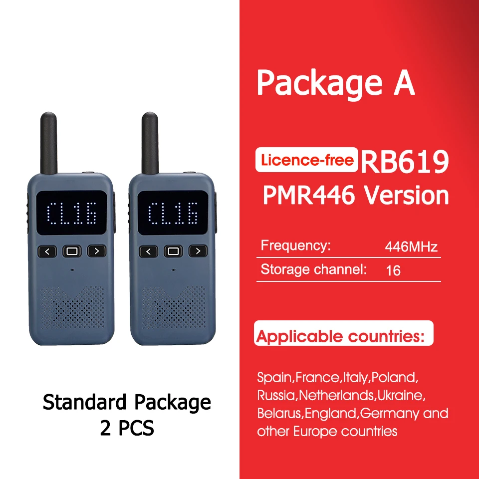 

Walkie Talkie Mini Retevis USB Type C Phone RB619 PMR 446 Radio Walkie-Talkies 1 or 2 pcs Two-way Radio Portable radio PTT Hotel