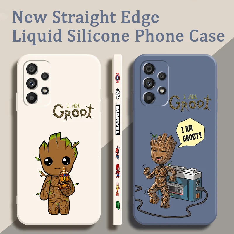 Чехол для телефона с жидким левым канатом Marvel Groot Samsung A54 A53 A52 S A33 A32 A51 A71 A21S A13 A73 A72 A23