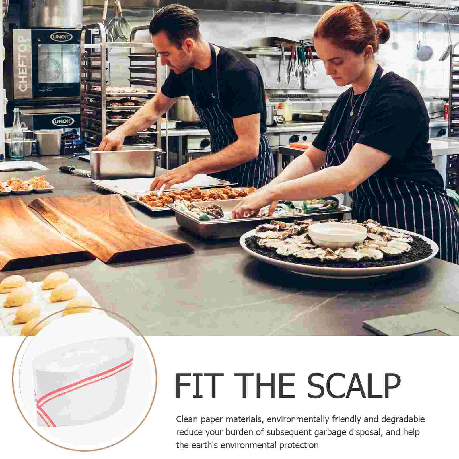 50 шт. одноразовые шапки шеф-повара легкие головные уборы простые кухонные