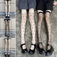 womens hearts over knee socks jk stockings summer ultra thin transparent thigh stockings over knee socks college style