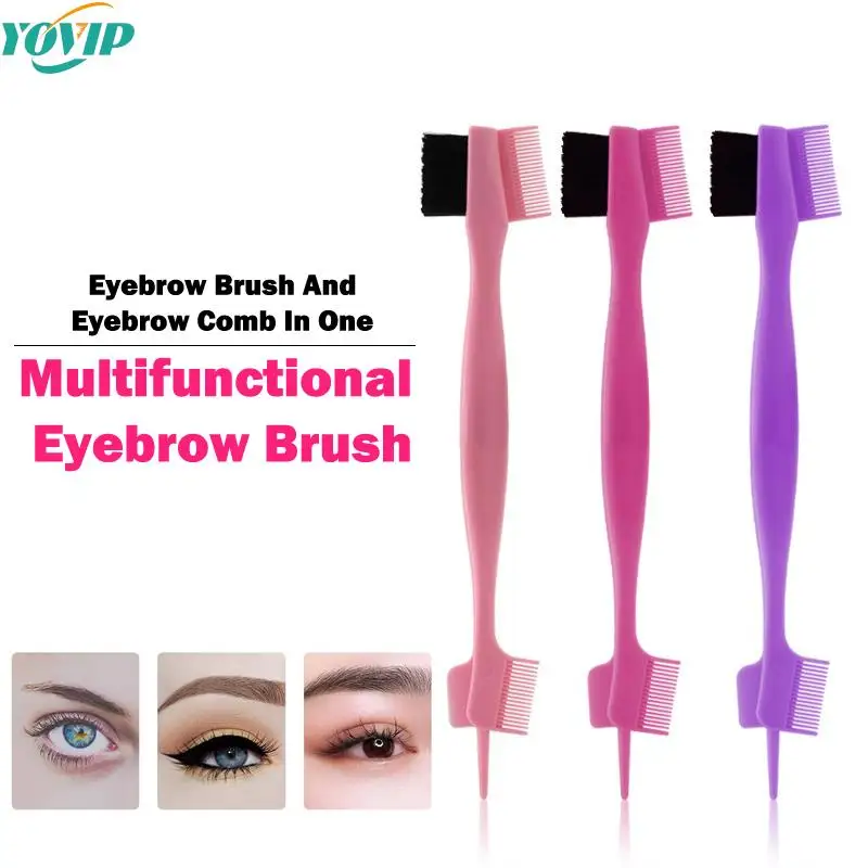 

Double Head Eyebrow Brush Shredded Hair Brush Comb Hair Dye Brushes Hair Care Hair Edge Control Hairdressing Gel Brush Styling