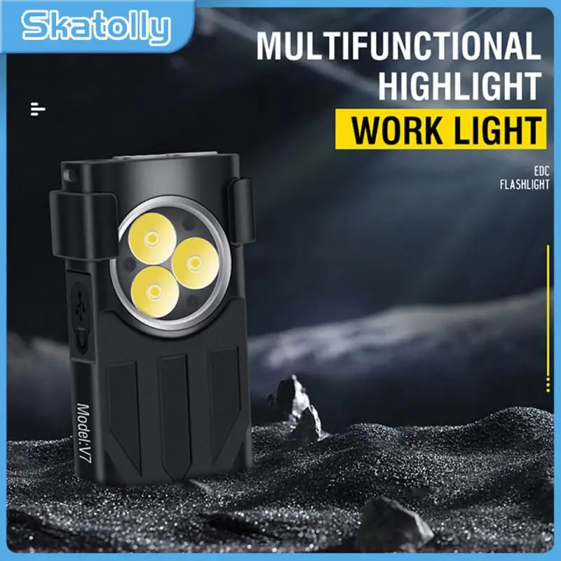 

Camping Lights Work Light Mini Led Strong Light Flashlight Aluminum Alloy 1100 Lumens Keychain Light Flashlight Outdoor Camping