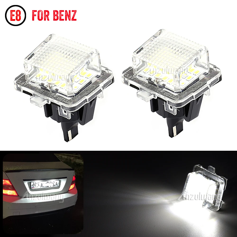 

For Benz LED License Plate Light for Benz W204 (5D) W207 W212 W216 W221 6000K 12V 18 LEDs Car License Lights car accessories