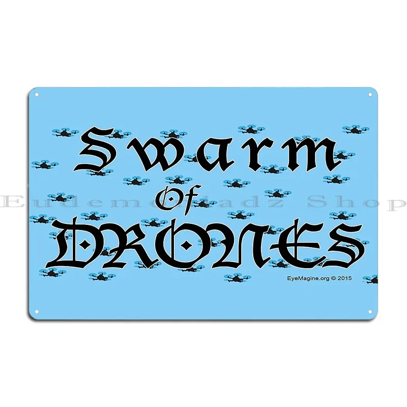 Металлическая вывеска Градь дронов кинотеатр гараж дизайн жестяная для