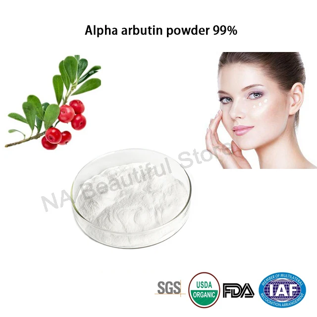 Отбеливающий Альфа арбутин косметического класса порошок экстракта Bearberry для