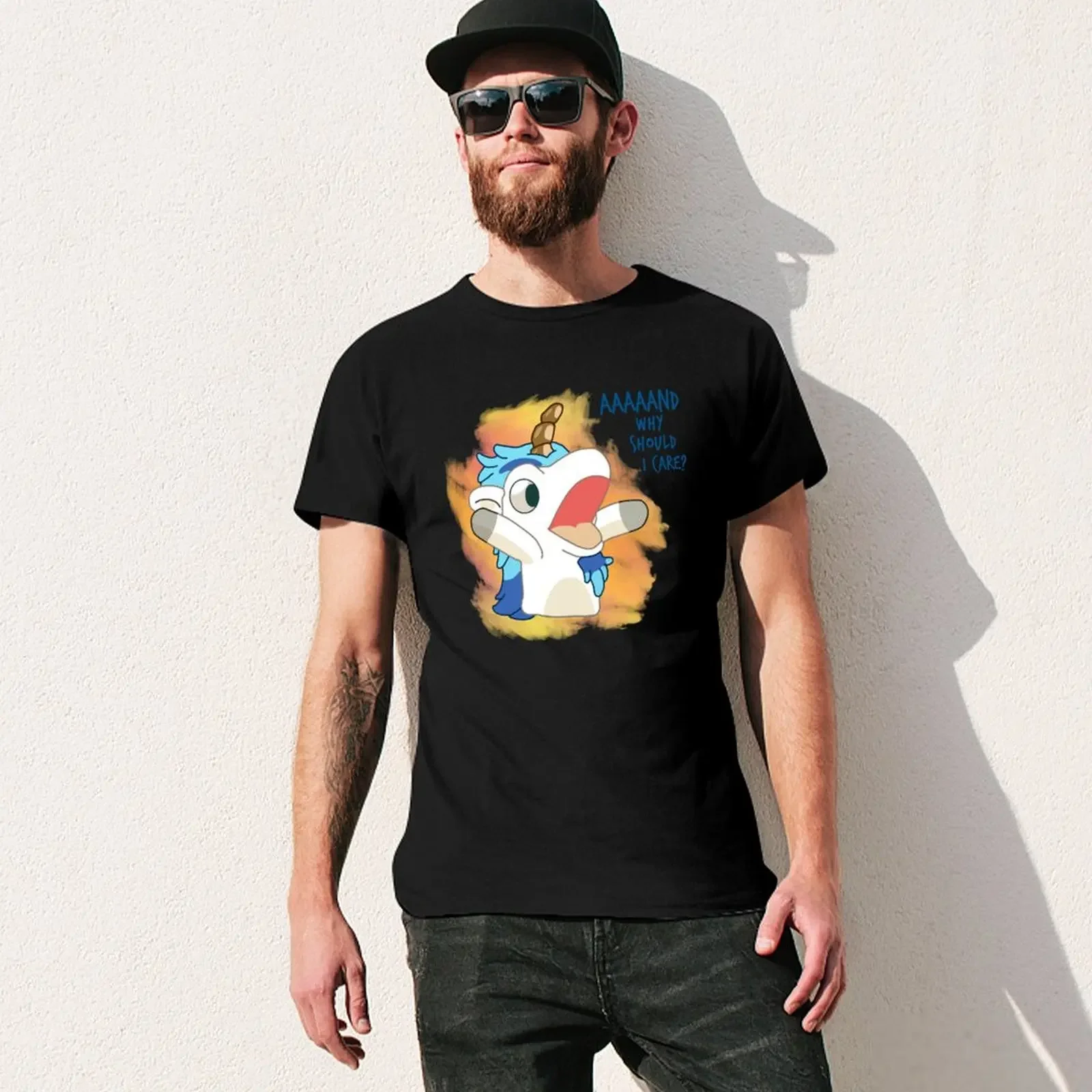 AAAAAND почему мне нужно заботиться? Футболка Unicorse одежда аниме винтажные футболки